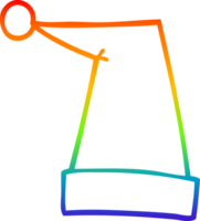 rainbow gradient line drawing of a cartoon elf hat png