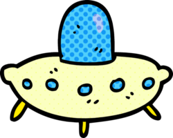 cartoon doodle alien spaceship png