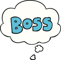 cartoon word boss with thought bubble png