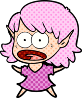 cartoon shocked elf girl png