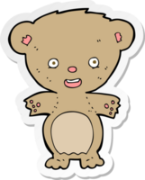 sticker van een tekenfilmteddybeer png