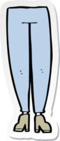 klistermärke av en tecknad kvinnliga ben png