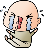 cartoon crying bald man png