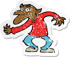 retro noodlijdende sticker van een tekenfilmkobold png