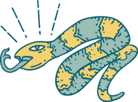 illustration of a traditional tattoo style hissing snake png