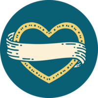 iconic tattoo style image of a heart and banner png