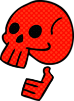 comic book style quirky cartoon skull png