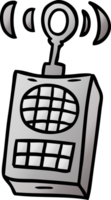 hand drawn gradient cartoon doodle of a walkie talkie png