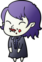 cartone animato vampiro ragazza con sangue su guancia png