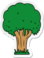 hand drawn sticker cartoon doodle of a summer tree png