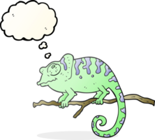 hand drawn thought bubble cartoon chameleon png