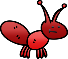 gradient shaded quirky cartoon ant png