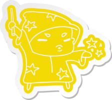 cartoon sticker schattig kawaii tovenaar kind png