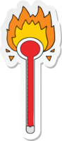 sticker of a cartoon thermometer png