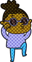 cartoon woman wearing sunglasses png