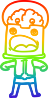 rainbow gradient line drawing of a cartoon robot png