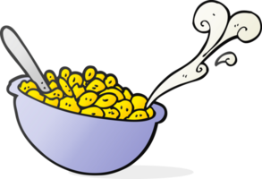 hand drawn cartoon bowl of cereal png