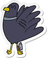 distressed sticker of a cartoon bird png