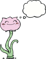 cartoon flower with thought bubble png