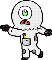 tecknad serie cyklop utomjording spaceman pekande png