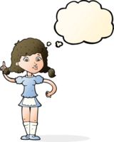 cartoon pretty maid woman with thought bubble png