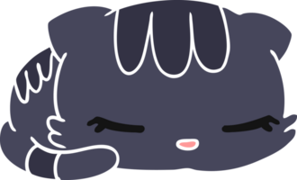 cartone animato illustrazione kawaii carino addormentato gattino png