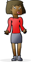 cartoon woman shrugging shoulders png