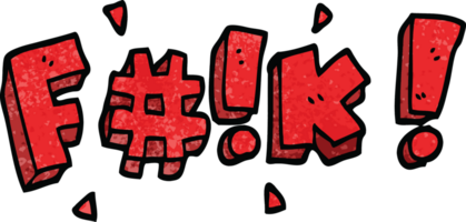 cartoon doodle swear word png