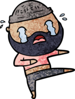 cartoon bearded dancer crying png