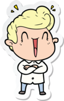 sticker of a cartoon excited man png