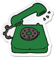 sticker van een cartoon oude telefoon png