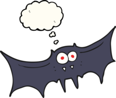 hand drawn thought bubble cartoon vampire bat png