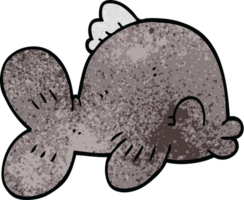 lustiger Cartoon-Doodle-Fisch png