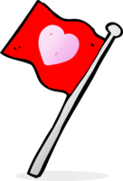 cartoon flag with love heart png