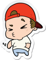 sticker of a cartoon cool kid png