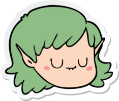 sticker of a cartoon elf girl png