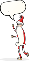 Cartoon dünner Weihnachtsmann mit Sprechblase png