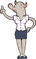 femme loup-garou dessin animé avec idée png