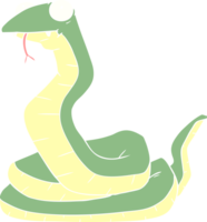 serpent de dessin animé de style plat couleur png