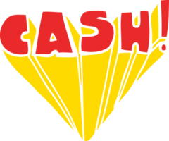 flat color style cartoon word cash png