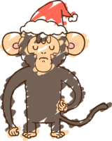 Festive Monkey Chalk Drawing png