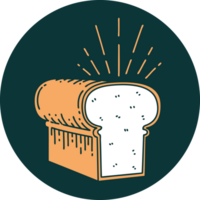 icon of a tattoo style loaf of bread png