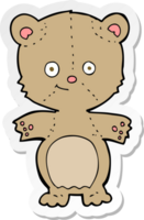 pegatina de un oso de peluche feliz de dibujos animados png