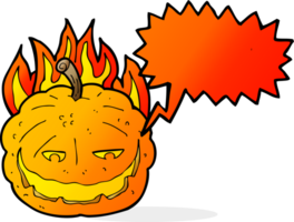 cartoon halloween pumpkin with speech bubble png