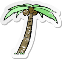 retro nödställd klistermärke av en tecknad palmträd png