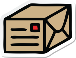 sticker of a cute cartoon paper parcel png