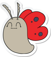 sticker of a funny cartoon butterfly png