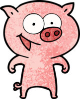 dessin animé joyeux cochon png