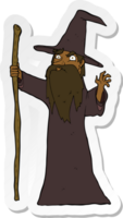 sticker of a cartoon spooky wizard png