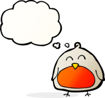 funny cartoon christmas robin with thought bubble png